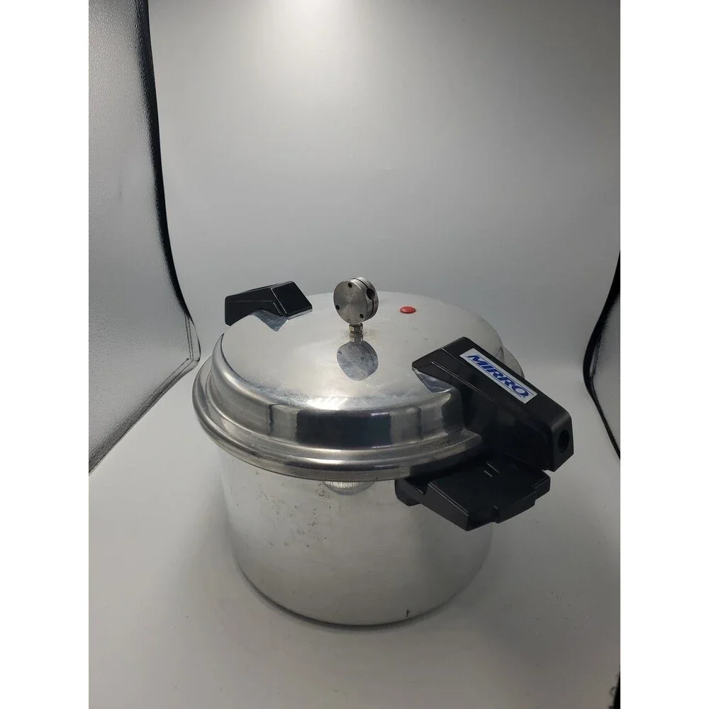 Vtg Mirro-Matic M-0598 8 Qt Aluminum Pressure Cooker / Canner Complete